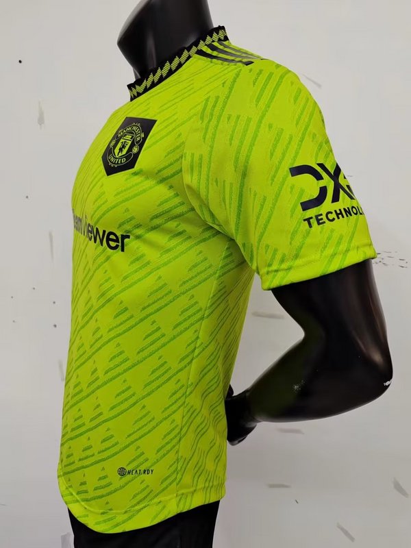 22-23 Manchester United second away fluorescent green jacquard